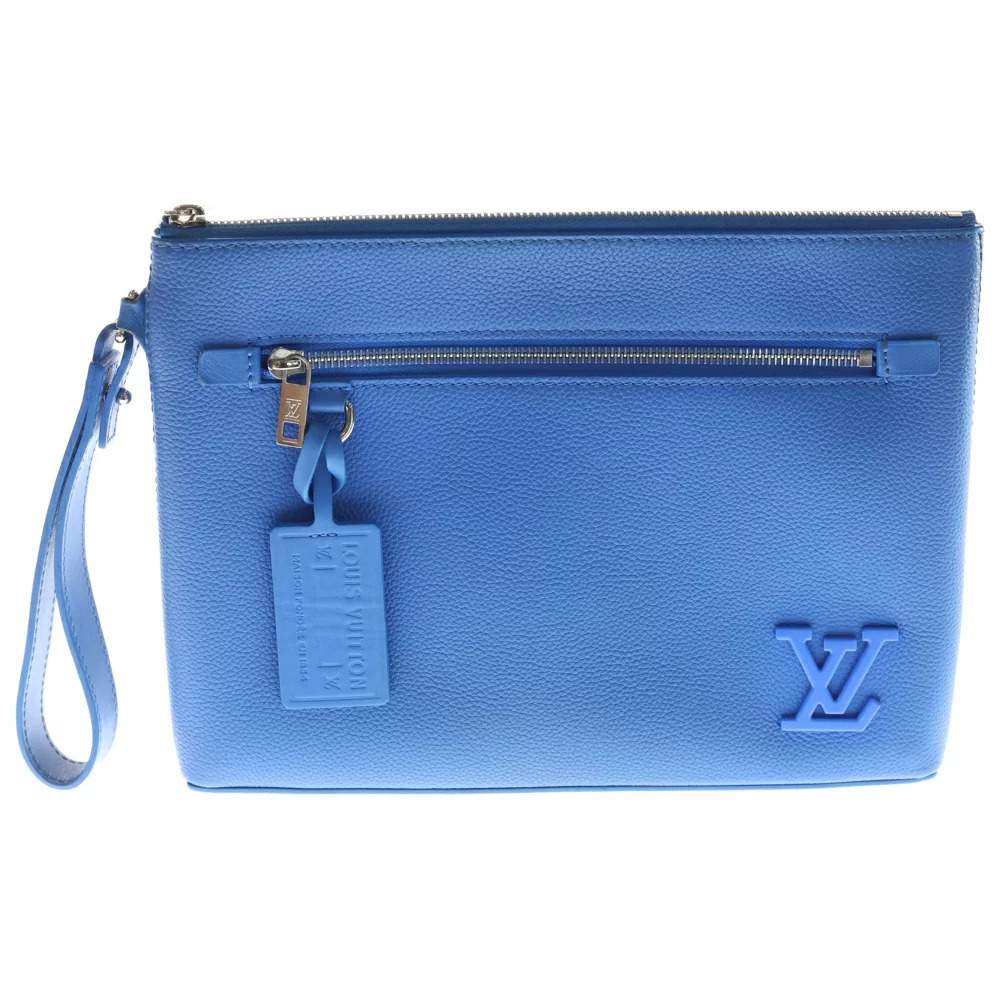LOUIS VUITTON Takeoff Clutch Aerogram Shoulder Bag Blue